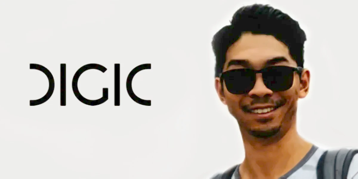 Porträt von Michael Sun mit Logo von DIGIC.