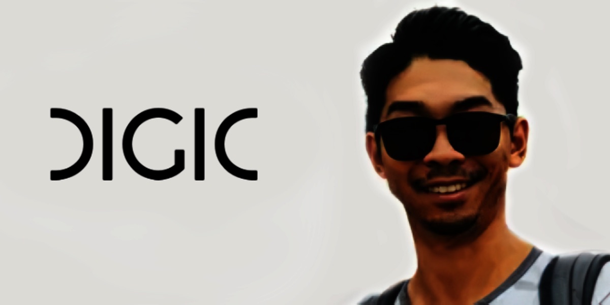 Porträt von Michael Sun mit Logo von DIGIC.