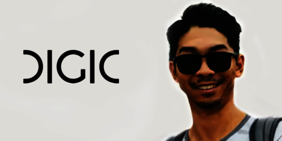 Portrait of Michael Sun with DIGIC logo.