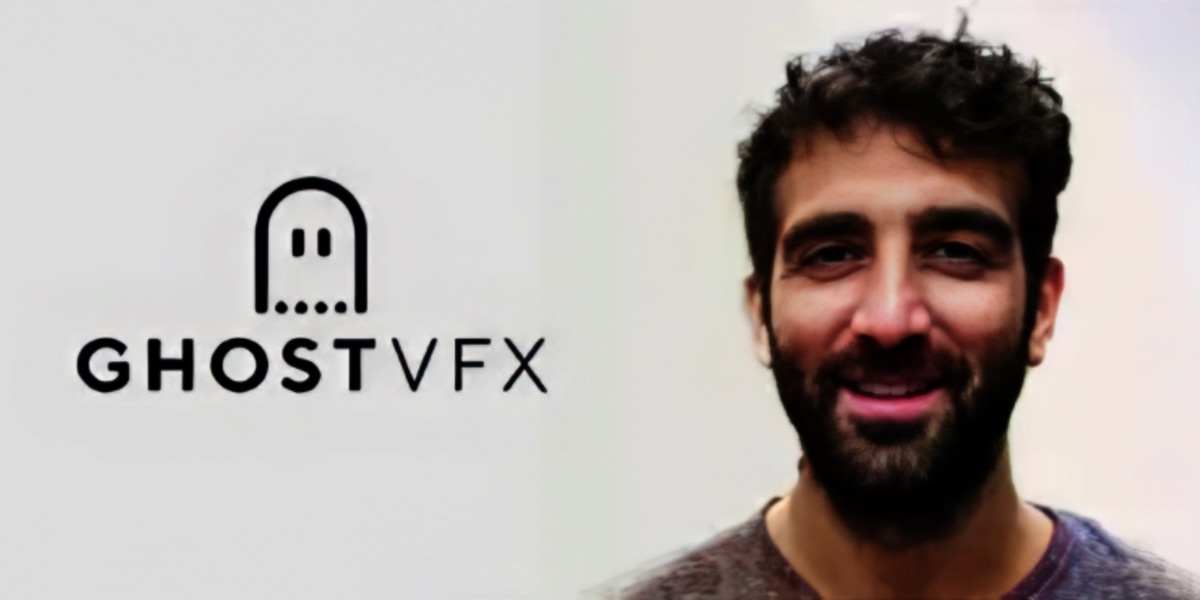 Porträt von Jordi Collet mit Logo von Ghost VFX.