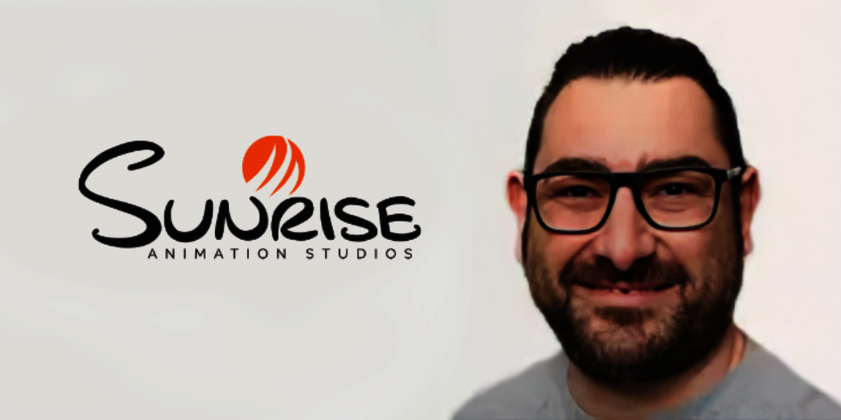 Portrait of Gennaro Esposito with Sunrise Animation Studios logo.