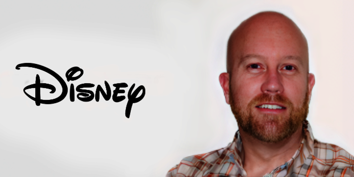 Portrait of James Schauf with Disney logo.