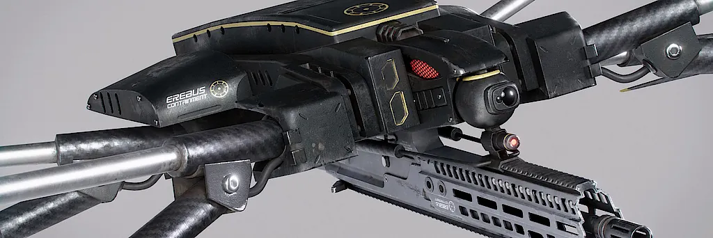 Futuristic drone from a 3D project by Ilias Morscher.