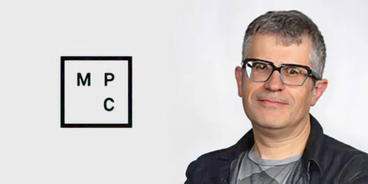 Porträt von Frederic Durand mit Logo von MPC.