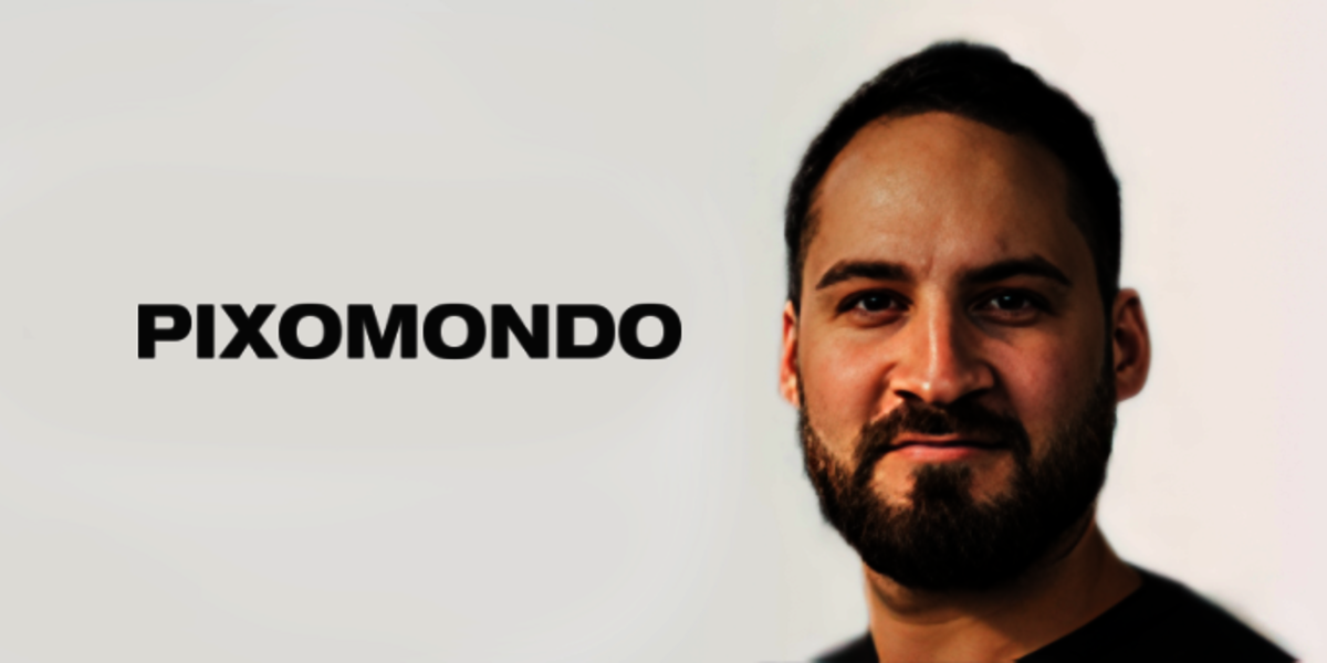 Portrait of Tom Herzig with Pixomondo logo.
