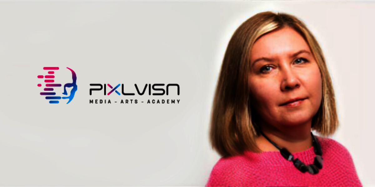 Portrait of Irina Enss with PIXL VISN logo.