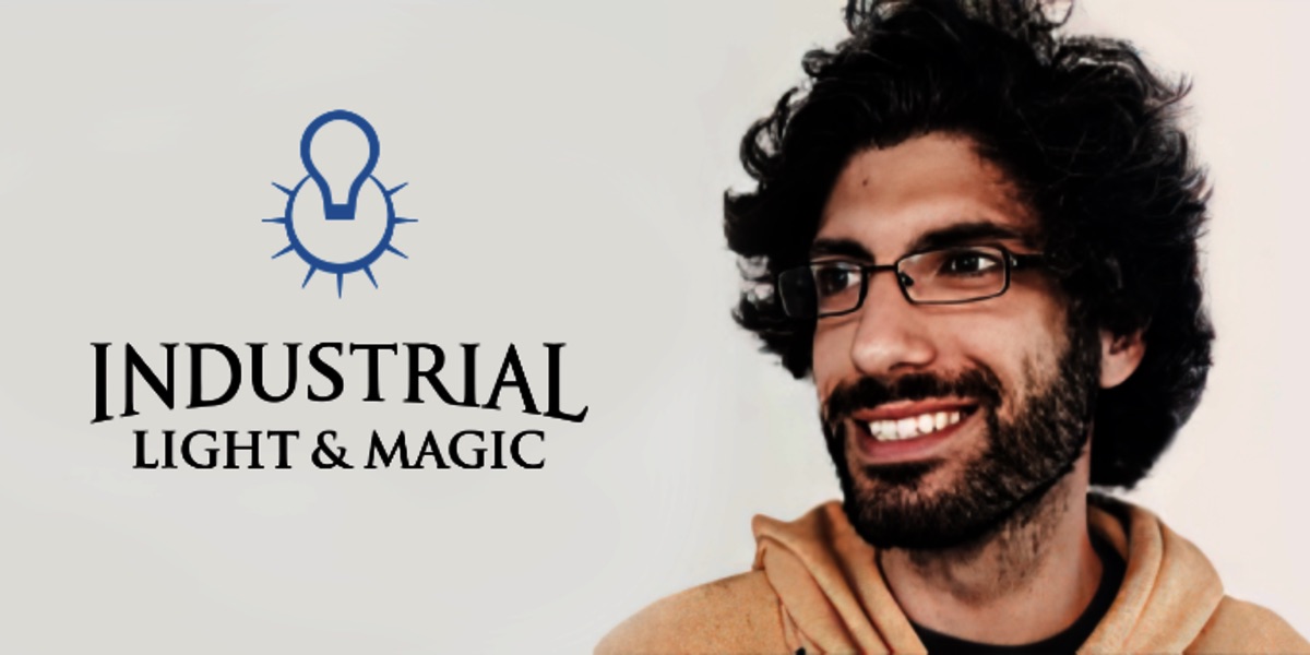Porträt von Giorgio Lorenzetti mit Logo von Industrial Light & Magic.