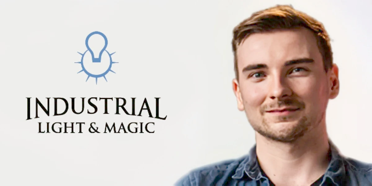 Porträt von Calvin Gotta mit Logo von Industrial Light & Magic