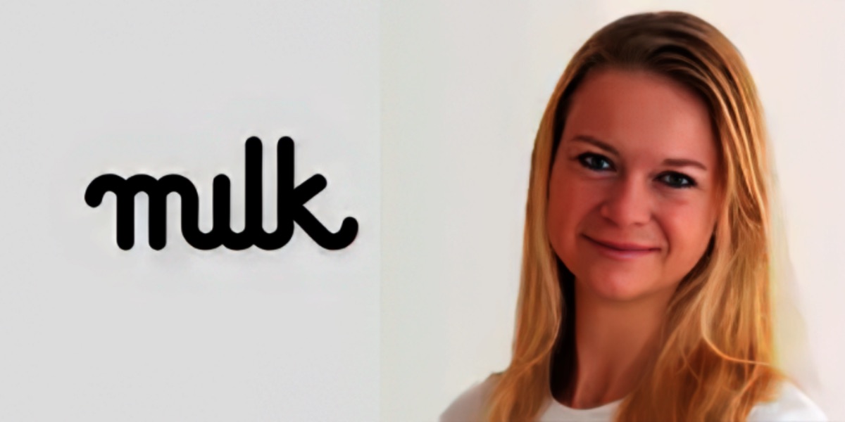 Porträt von Jessica Gens mit Logo von Milk VFX.
