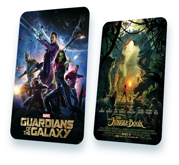 Filmplakate von Produktionen, an denen Fonzo Romano, Lead Animator bei TRIXTER, mitgearbeitet hat