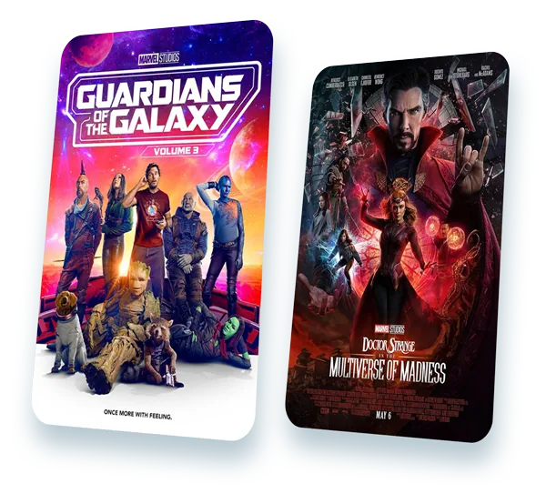 Film- und Serienplakate (u. a. Gladiator II, Jurassic World: Rebirth, Top Gun: Maverick), an denen Leon Berlis mitgearbeitet hat